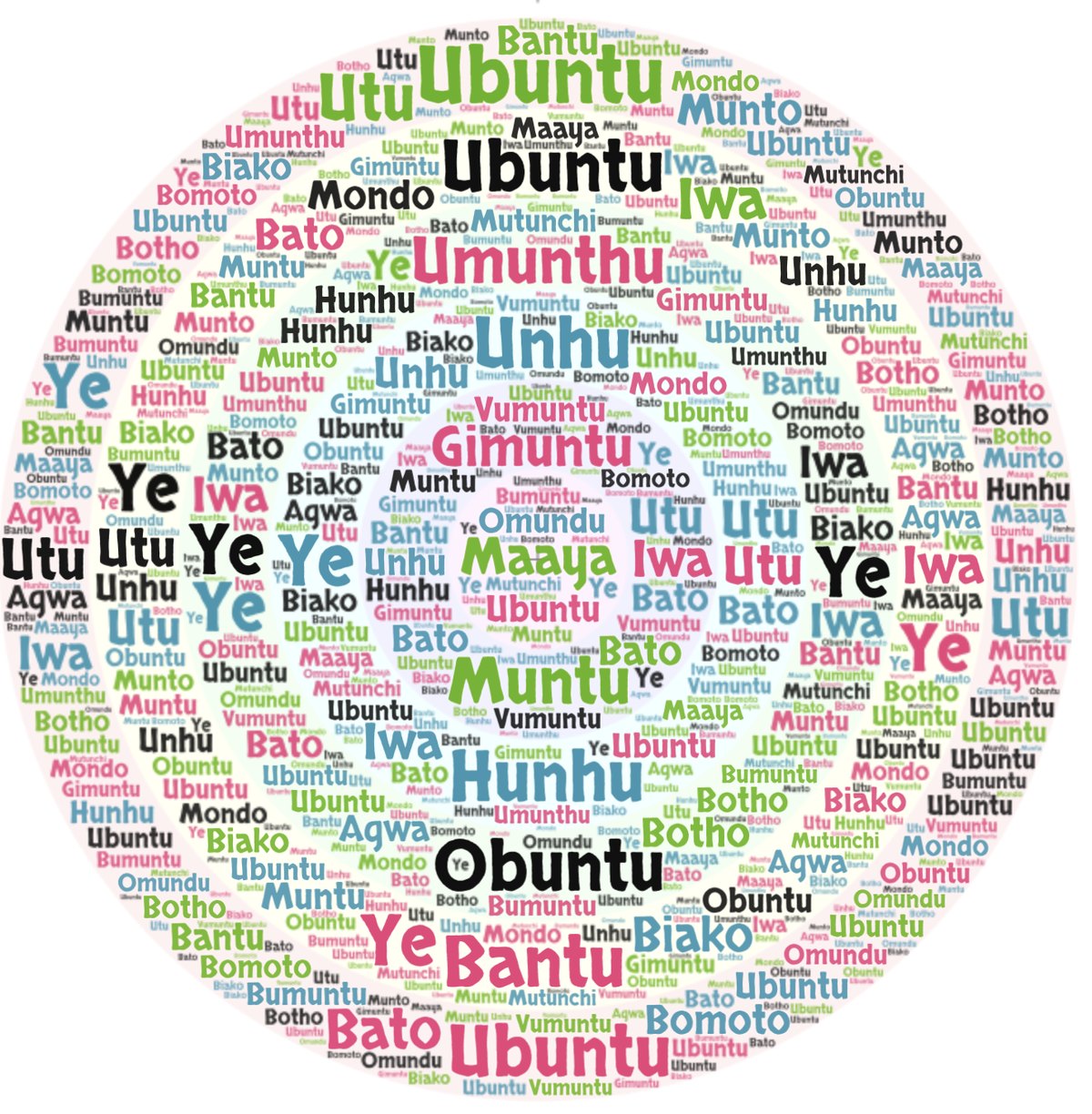 Ubuntu — the word for our shared humanity in many African languages, gathered together in a circle